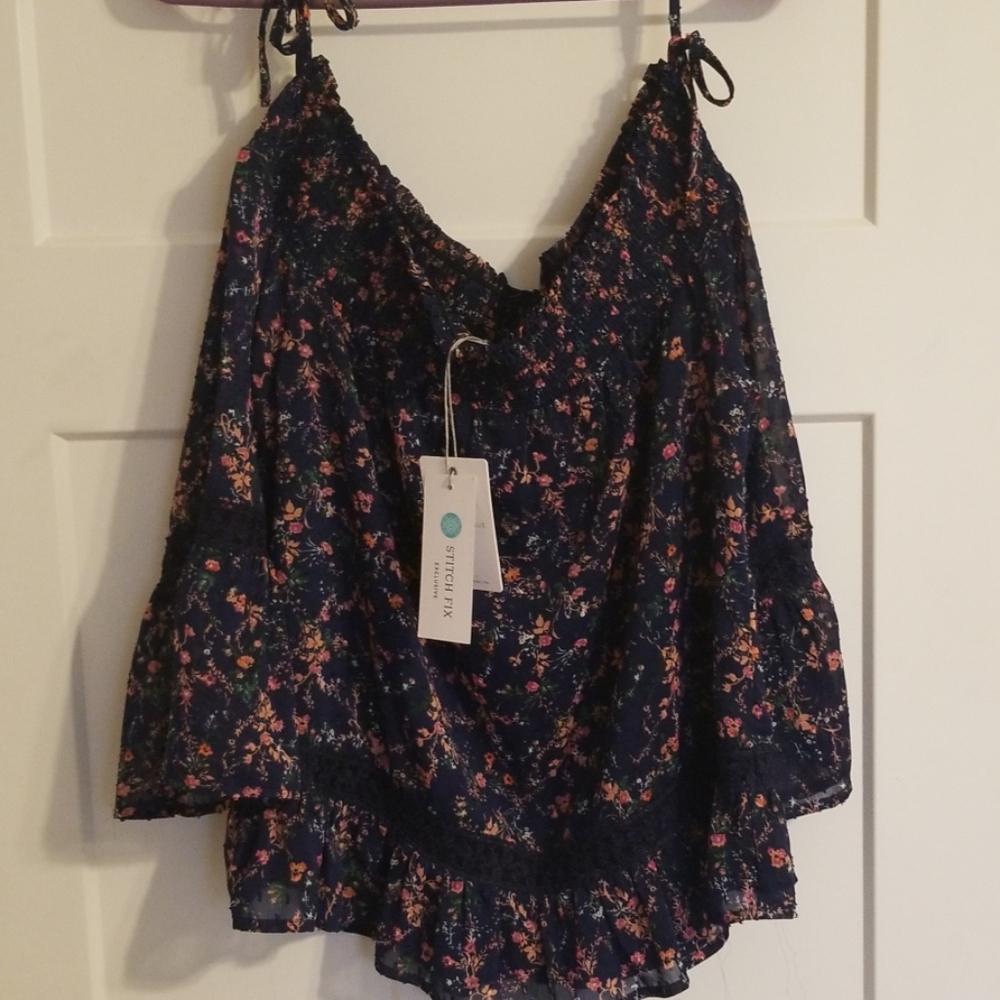 Cold shoulder blouse